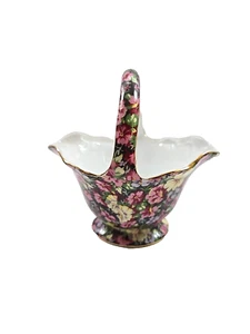 Royal Cotswolds Godinger Tradición Inglesa Floral Chinz Cesta 5" Borde Dorado - Imagen 1 de 11