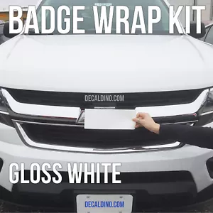 Summit White Truck Emblem Wrap Kit - Fits Chevy Silver BowTie Vinyl Badge Tahoe - Foto 1 di 3
