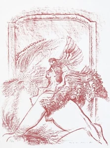 Max ERNST - Estampe - Lithographie - Sphinx 6 (Feuilles éparses) - Picture 1 of 4