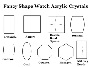 Fancy Shape Watch Acrylic Crystal --Rectangle, Square, Tonneau, Cushion, Polygon - Picture 1 of 1