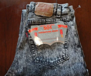 93's Vintage Women's Faded Black Levi's Jeans Vintage Button Fly w/ Tags 28x34 - Picture 1 of 15