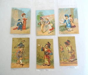 Antique 1880's Victorian French (12) Calendar Cards Children - Picture 1 of 3