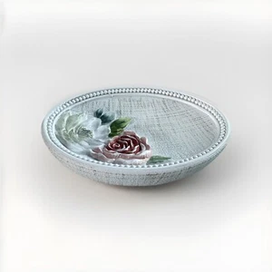 Soap Dish Resin Countertop Accessories Floral Home Decor spring Garden - Picture 1 of 2