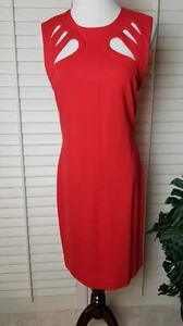 Diane von Furstenberg💕 Sidra Dress ( Size 8) Sleeveless Cutouts Knee Red MINT - Picture 1 of 15
