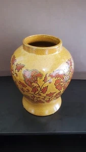 Jarrón Bradford olla cerámica barro dorado naranja quemado - Imagen 1 de 3