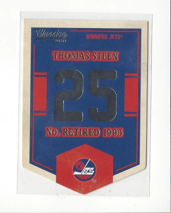 2012-13 Classics Signatures Banner Numbers #71 Thomas Steen Jets - Image 1 of 1