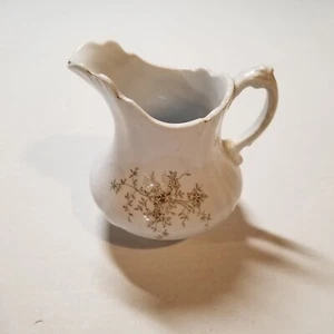 Vtg Creamer Pitcher Delicate Floral Design Semi Porcelain White DME - Picture 1 of 7