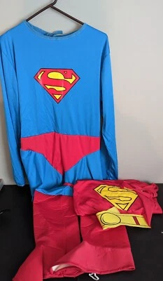 Vintage 1993 DC Comics Adult Size Superman Costume w/ Belt & Cape - Image 1 of 4