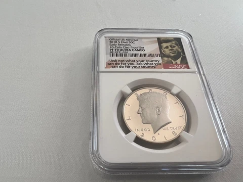 2018-S CLAD KENNEDY HALF DOLLAR EARLY RELEASE NGC PF70 PORTRAIT LABEL "TOP POP" Cover