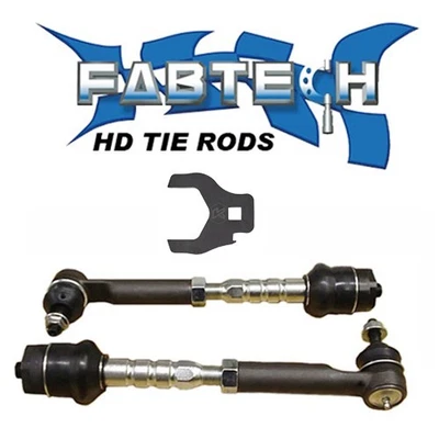 4 pc Fabtech HD Tie Rod Assemblies w/ Tool 11-25 Silverado Sierra 2500HD 3500HD - Image 1 of 4