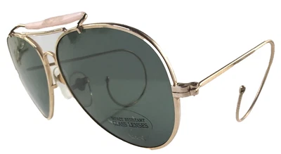 Vintage AVIATOR Sunglasses Gold Frames PILOT Aviators - Image 1 of 4