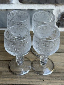 Vintage Paden City Spring Orchard Cordial Glasses Set of 4 Clear w/ Silver Trim - Picture 1 of 6