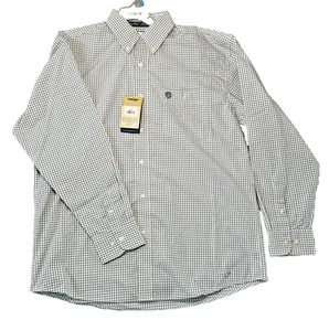 Wrangler George Strait Mens Long Blue  Check Long Sleeve Western Shirt - Picture 1 of 4