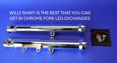 HARLEY 2000-2006 SPORTSTER DYNA 39MM PATAS HORQUILLA 3/4 ROTOR ÚNICO CAMBIO CROMADO Foto 1 de 4