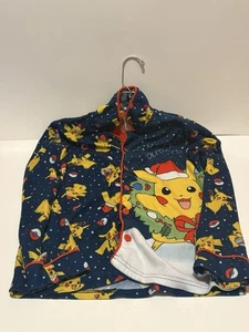 Boys Blue POKÉMON Pikachu Christmas Pajama Top Size Medium 8/10 - Picture 1 of 3