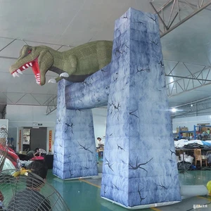 6x4m Giant Inflatable Dinosaur Entry Gate Arch For Halloween Decoration Outdoor - Picture 1 of 6