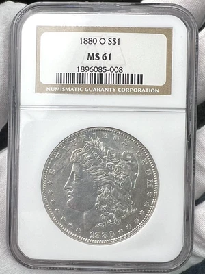 1880-O $1 Morgan Silver Dollar NGC MS61 Early US Coin - Image 1 of 4