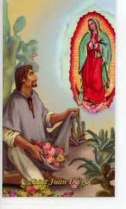 St. Juan Diego- Prayer To - Relic Laminated Holy Card - Blessed by Pope Francis - Picture 1 of 5