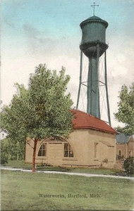 Postcard Michigan Hartford Waterworks Printed in Germany Used 1907 - Picture 1 of 1