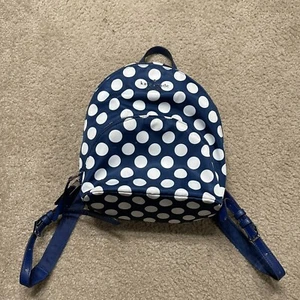 Kate Spade Polka Dot Karissa Nylon Seaside Medium Backpack Blue 3-Compartment - Picture 1 of 12