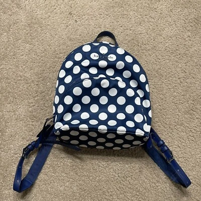 Kate Spade Polka Dot Karissa Nylon Seaside Medium Backpack Blue 3-Compartment - Image 1 of 4
