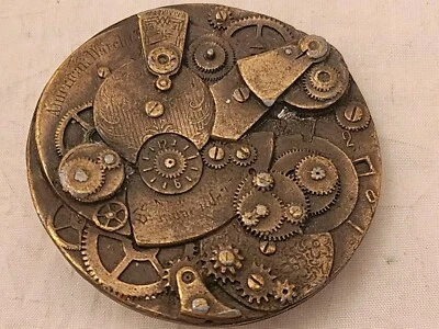 Steam Punk Time Reloj Piezas Movimiento Engranaje Hippie Años 70 Nuevo de Lote Antiguo Cinturón Hebilla Foto 1 de 4