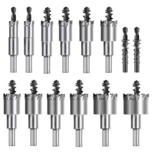 14Pcs TCT Hole Saw Kit, 1/2"-2-1/8"Inch Tungsten Carbide Tipped Hole Cutters Set - Picture 1 of 9