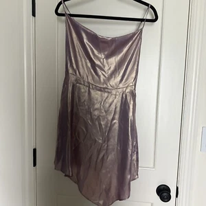 New Without Tag Urban Outfitters Shimmer Satin Slip Dress S Lavender Haze - Picture 1 of 5