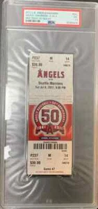 MIKE TROUT 1ST MLB HIT SEASON TICKET STUB #1 MLB HIT 7.9.11 ANGELS HOF PSA 7.5 - Bild 1 von 1