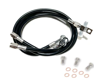 Streamline +2" Steel Braided Front Brake Lines Black Banshee 350 All Years - Picture 1 of 3