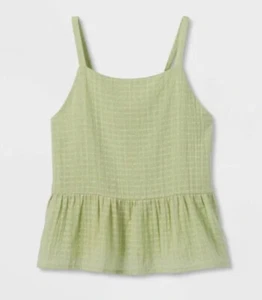 Art Class Girl’s XL 14/16 Tank Top Green Pastel Sage Peplum Sleeveless New - Picture 1 of 7
