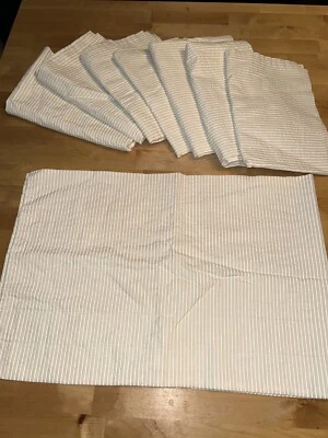 Valencias de cortina hechas a mano a rayas beige y crema 8 paneles 42x14 pulgadas cada uno Foto 1 de 4