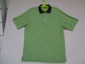Footjoy Polo Shirt Mens L Green Blue Striped Lightweight Golf Large - Bild 1 von 11