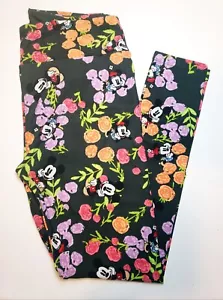 Leggings LuLaRoe TC DISNEY MINNIE MICKEY fiori alti e curvy (taglia 12-18) nuovi con etichette - Foto 1 di 7