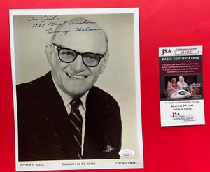 GEORGE HALAS ~ Foto firmada/autografiada 8x10 ~ Presidente ~ Chicago Bears ~ Certificado de autenticidad JSA - Imagen 1 de 7