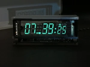 VFD Bildschirm Uhr Transparenter Sockel USB Home Desktop Dekor Uhr - Bild 1 von 8