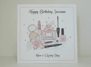 Birthday Card Personalised Girly Theme Customised Large or Small - Picture 1 of 3