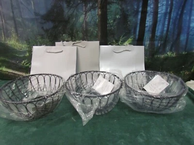 SET OF 3 MIKASA GOURMET CIRCULAR FRUIT BASKETS. ANTIQUE BLACK - Image 1 of 3