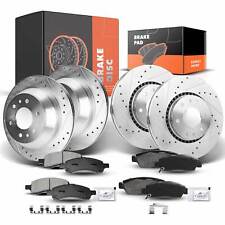 Front & Rear Drilled Rotors & Brake Pads for GMC Envoy Chevy Trailblaze Buick