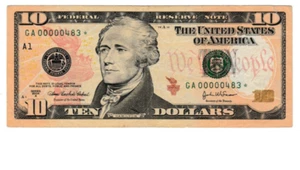*****2004-A $10.00****STAR**** FEDERAL RESERVE NOTE VF+****LOW LOW SERIAL #**** - Picture 1 of 2