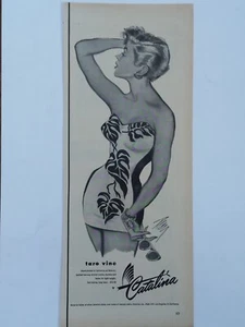 Anuncio estampado traje de baño Catalina 1950 vintage. Taro vid - Imagen 1 de 1