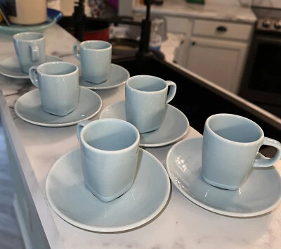 IKEA 365+ Susan Pryke Juego de 6 tazas de café espresso platillo gres turquesa Foto 1 de 4