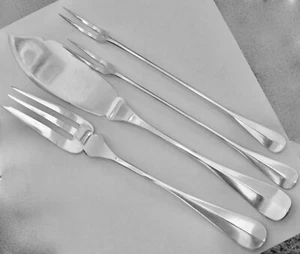 Antique B, BOHRMANN Silver Plate  4-piece SERVING SET/HOSTESS SET Fish and Meat - Picture 1 of 8