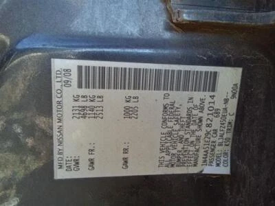 Medidor de flujo de aire de inyección de combustible usado se adapta a: Nissan Máxima 2009 grado A Foto 1 de 4