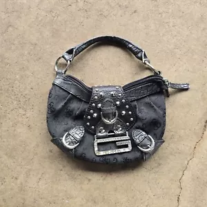 Vintage Y2K Guess Mini Glitzer Edelstein Strass Schnalle Nieten Handtasche Goth - Bild 1 von 6