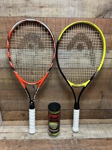 Lot of 2 Head Tennis Racquets Plus One New Can Of Penn Tennis Balls - Picture 1 of 6