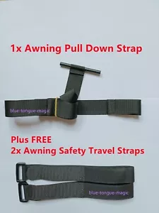 Caravan RV Awning Pull Down Strap + 2 pcs awning safety travel /deflapper straps - Picture 1 of 10