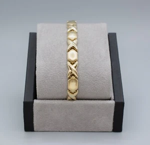 (MA4) 10k Yellow Gold 8" X Link Fashion Bracelet 11.3 Grams 7.3 mm - Picture 1 of 4