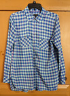Talbots Blue White Pink Chekered Gingham Button Down Long Sleeve Shirt Size M