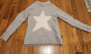 J Crew Crewcuts Star Sweater Nubby Boucle Wool Soft Knit Alpaca Gray Kids 6-7 - Picture 1 of 3